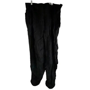 Lane Bryant Womens Pants Black High Rise Elastic Waist Pull On Pocket Pleated 28